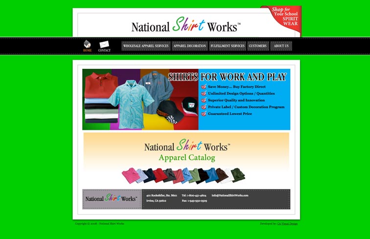 national shirts works website